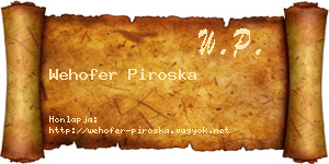 Wehofer Piroska névjegykártya