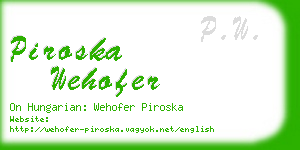 piroska wehofer business card